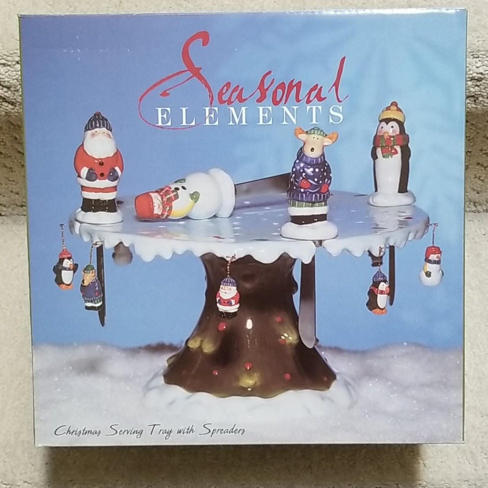 Christmas Serving Tray with Spreaders